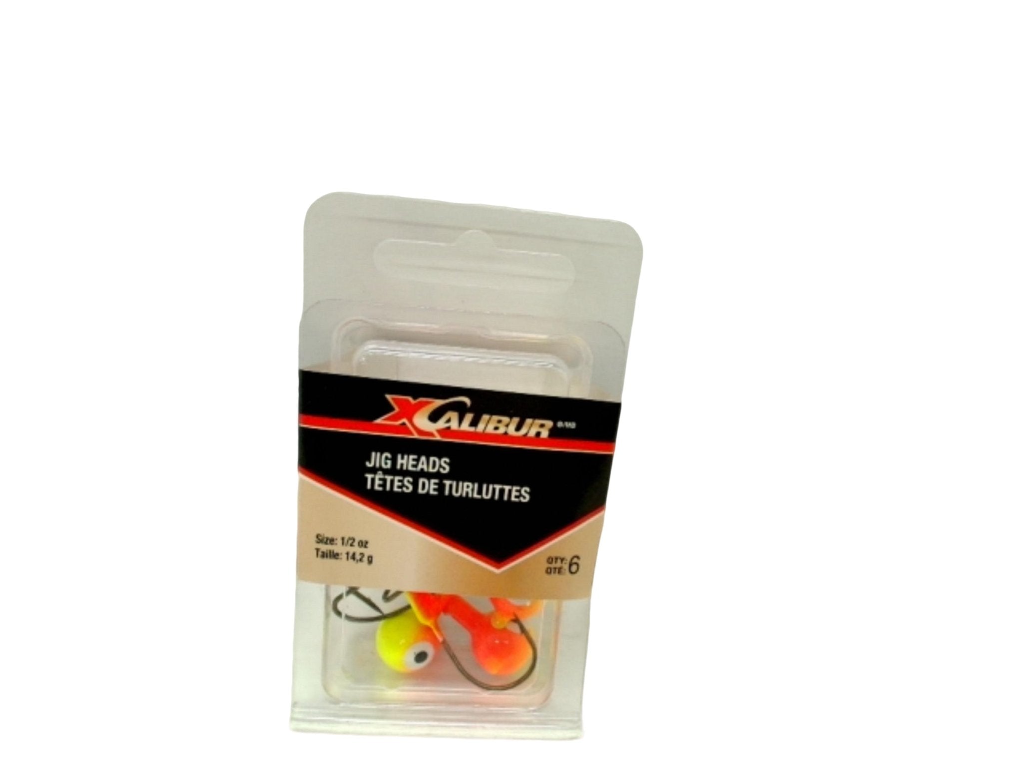 Xcalibur 1/2oz Jig Heads Yellow Orange Eye Pack - Brantford Surplus