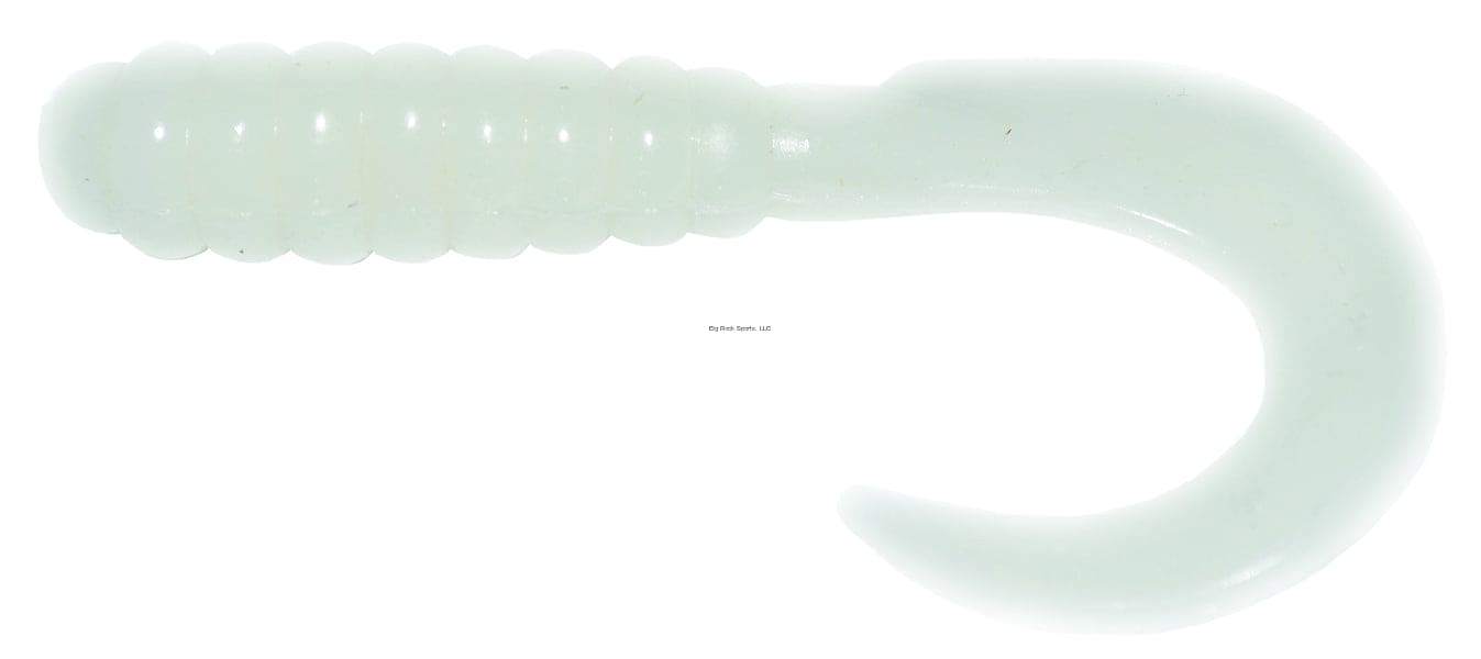 3" Curl Tail Grub White 10 per pack - Brantford Surplus