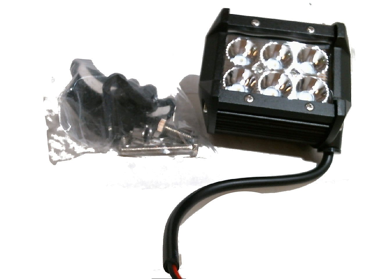 Spotlight 6 LED light bar mount 18 watt 10-30vdc IP67 6000K 1500LM 97x80x65mm - Brantford Surplus