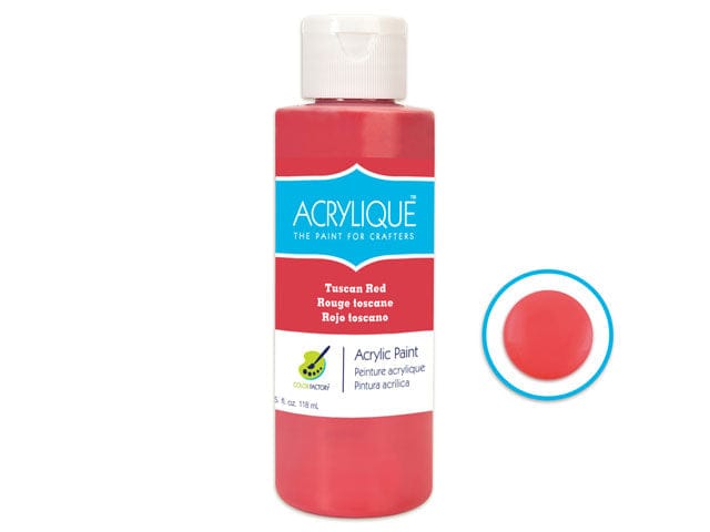 040 TUSCAN RED Color Factory: 4oz Acrylique Paint for Crafter's - Brantford Surplus