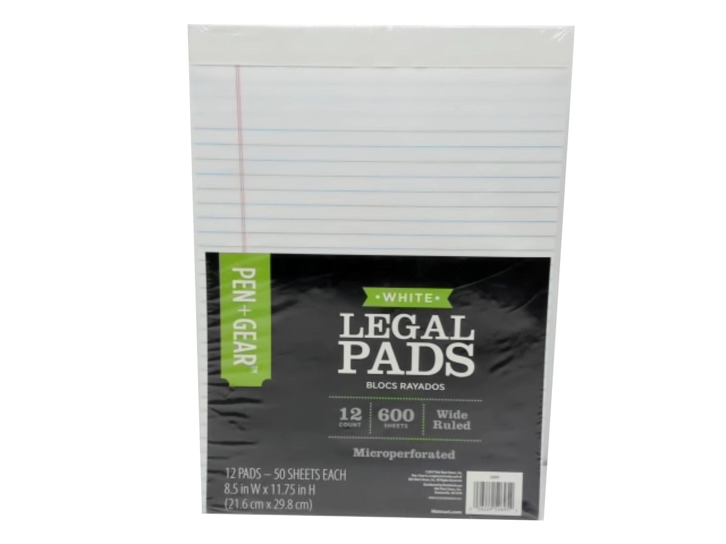 Legal Pads 12pk.50pg  Wide Ruled Pen+Gear (Or b/u $1.19ea) - Brantford Surplus