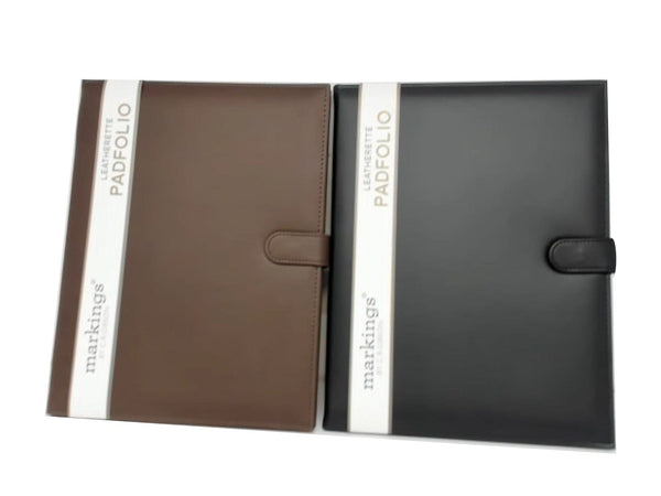 Leatherette Padfolio 9.5" X 12.25" Black Or Brown Markings