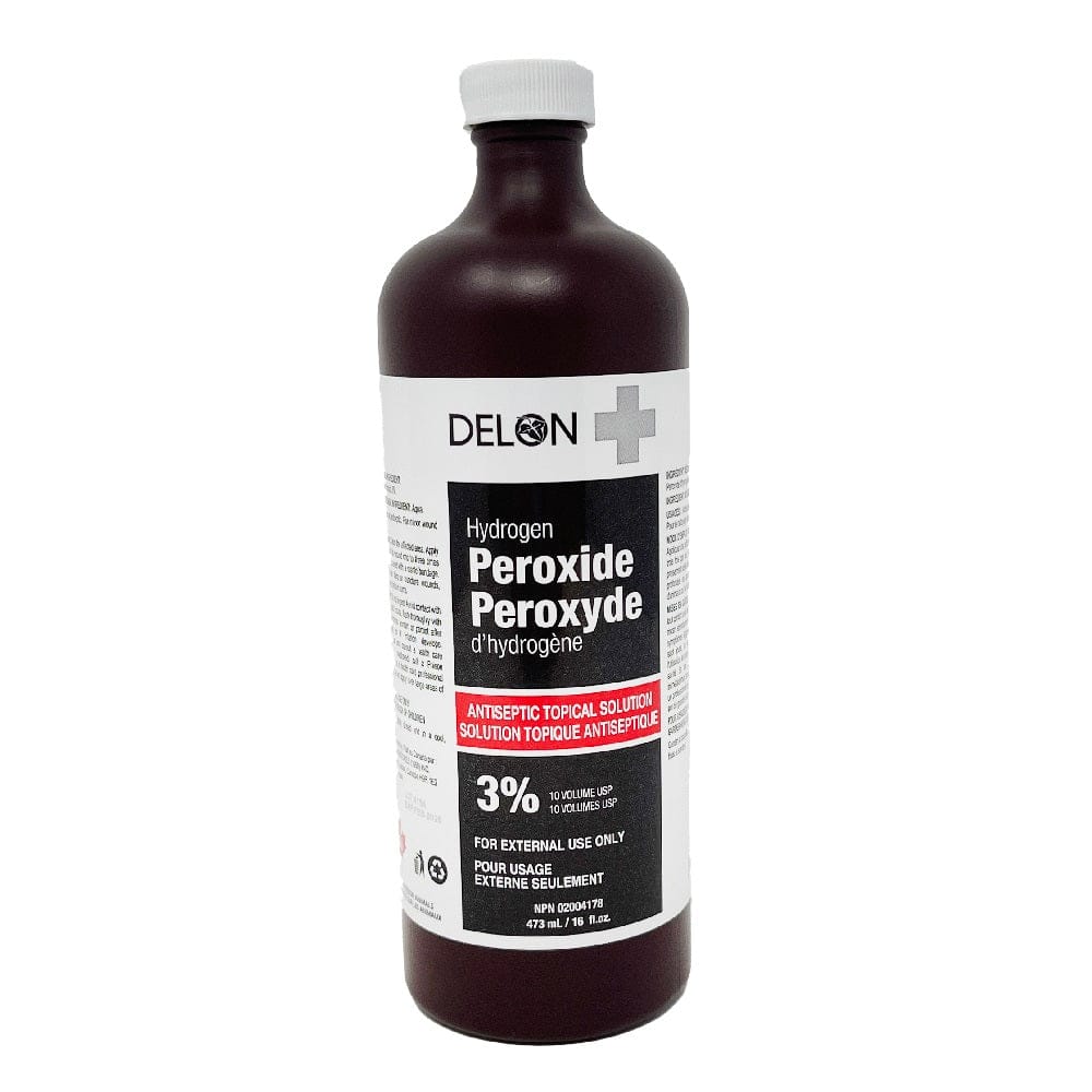 DELON 3% HYDROGEN PEROXIDE 450ML ANTISEPTIC/12 - Brantford Surplus