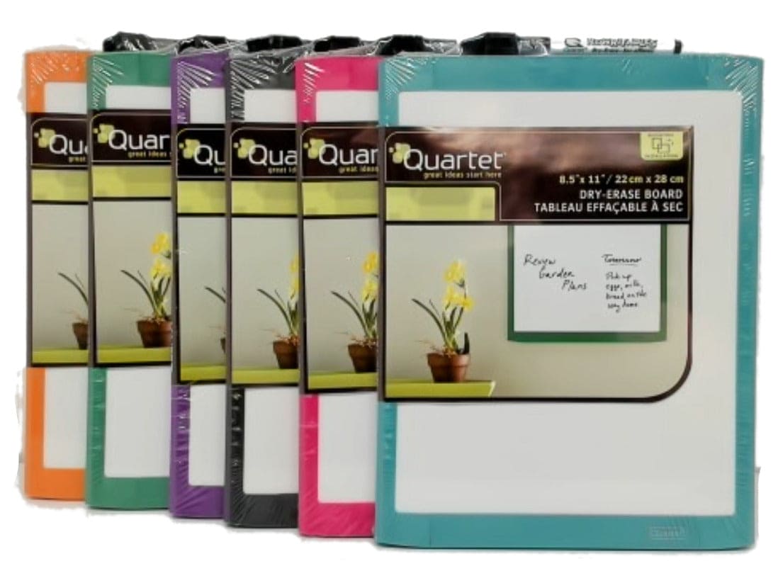 Dry Erase Board 8.5" X 11" Assorted Colours Quartet - Brantford Surplus