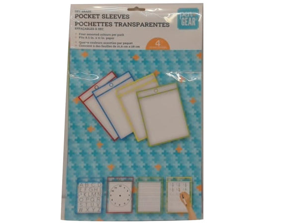 Dry Erase Pocket Sleeves 4pk. Pen+ Gear