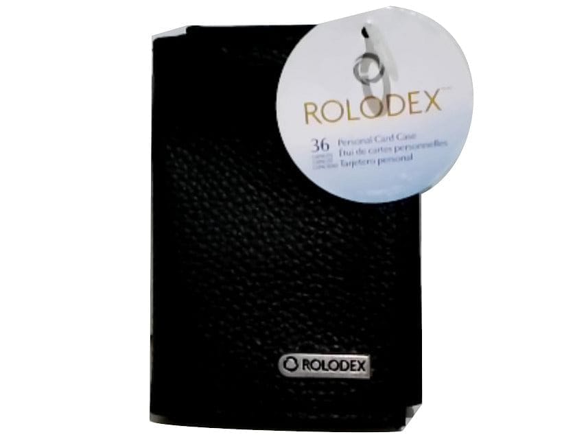 Personal Card Case Faux Leather Black 36 Capacity Rolodex - Brantford Surplus