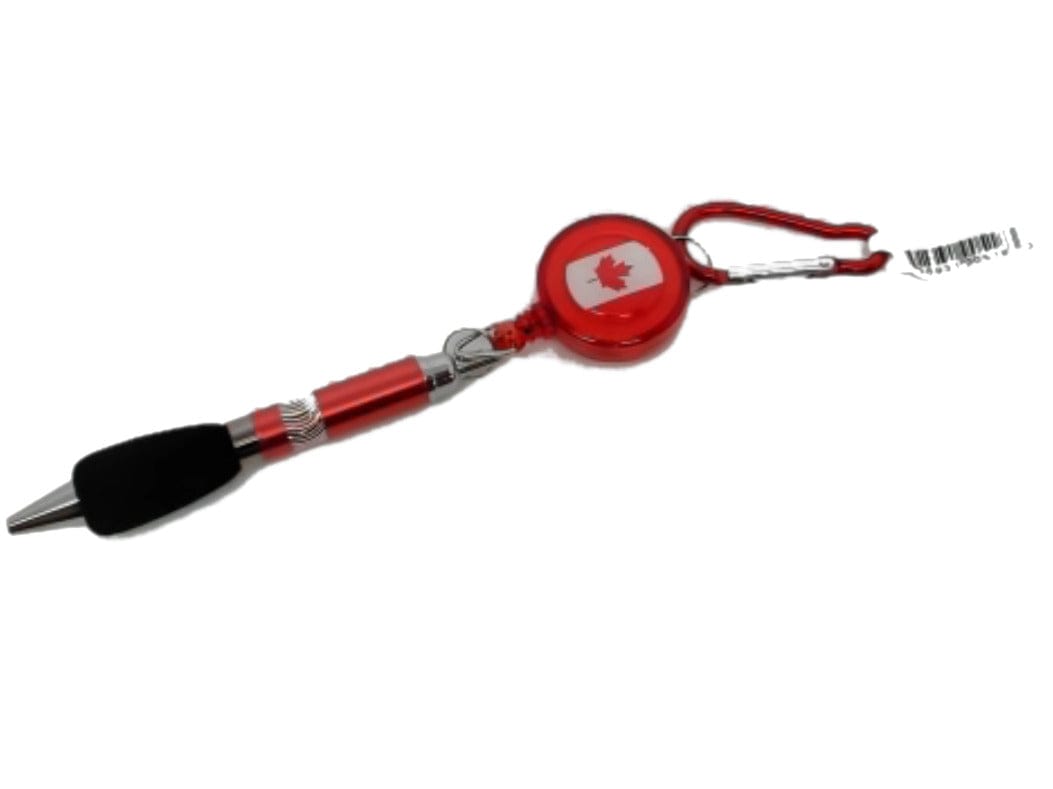 Pen w/Retractable Cable & Carabiner Maple Leaf - Brantford Surplus