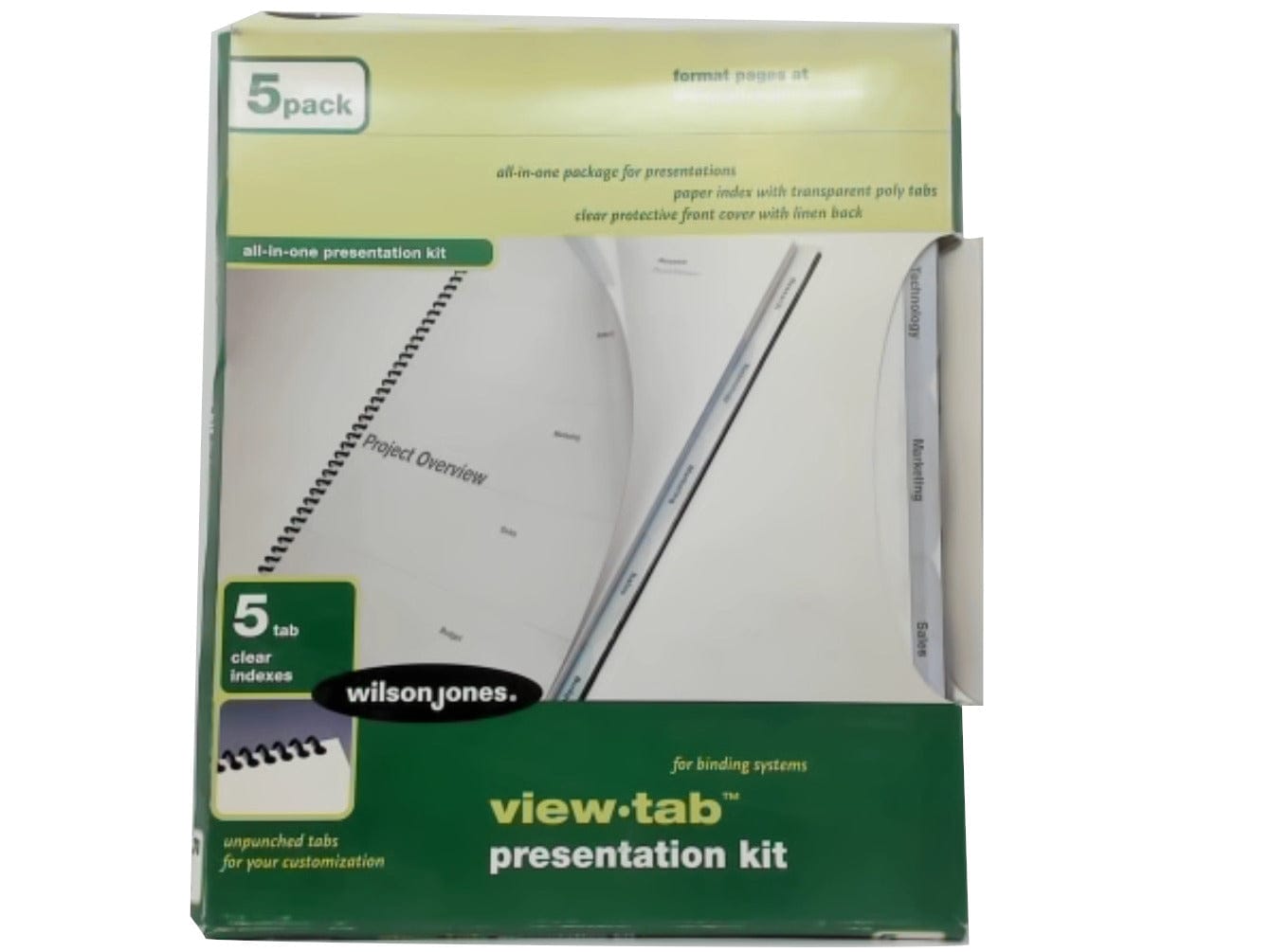 View Tab Presentation Kit 5 Tab Clear Indexes Wilson Jones - Brantford Surplus