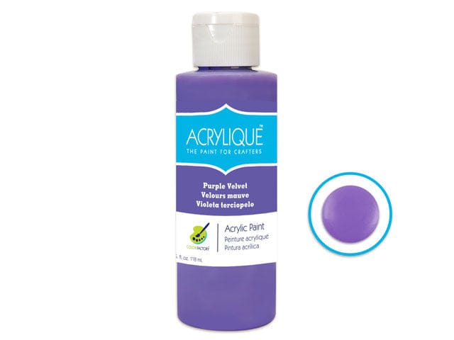 065 PURPLE VELVET Color Factory: 4oz Acrylique Paint for Crafter's - Brantford Surplus