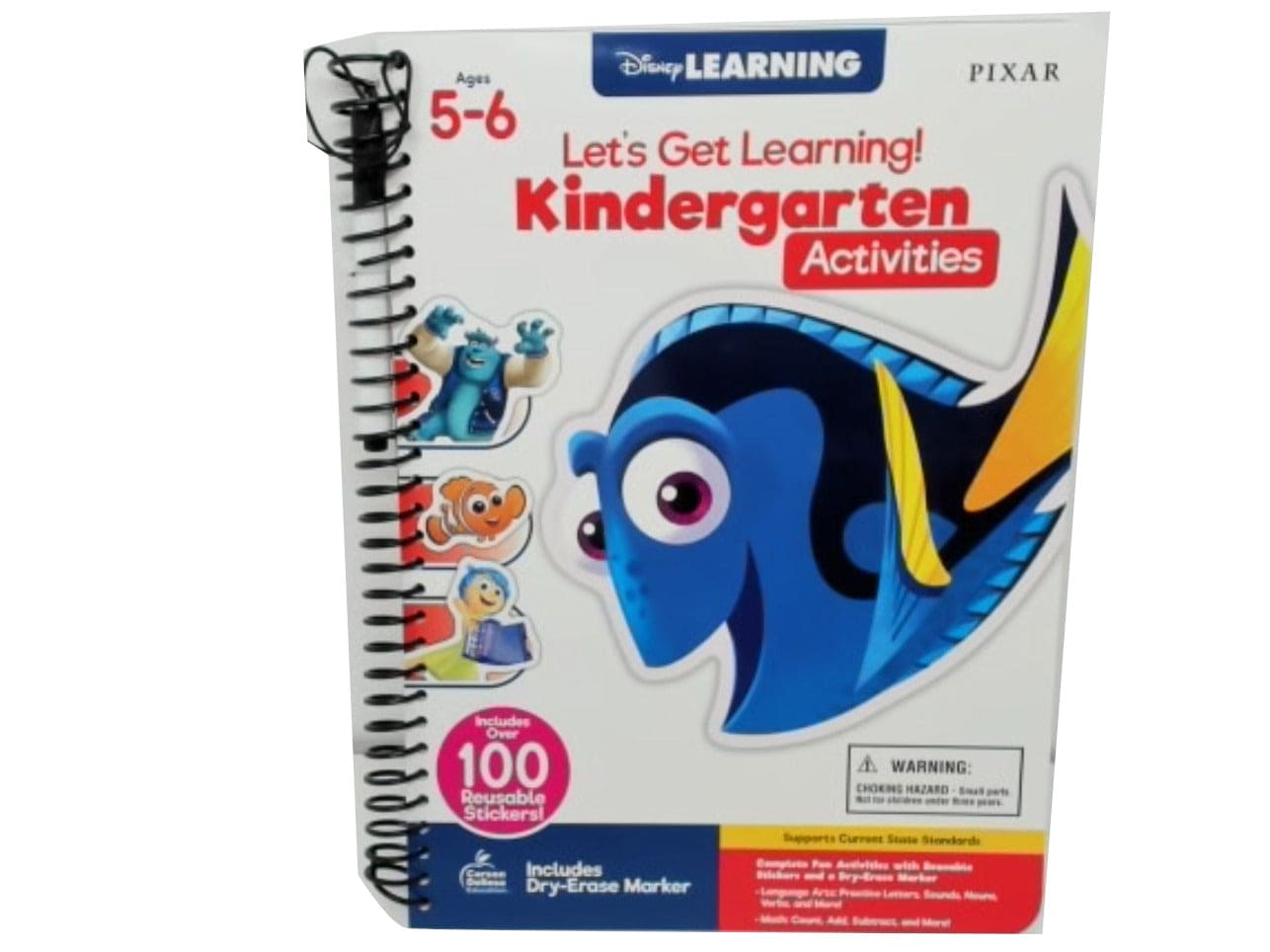 Let's Get Learning Kindergarten Activities Dry Erase W/marker Pixar - Brantford Surplus