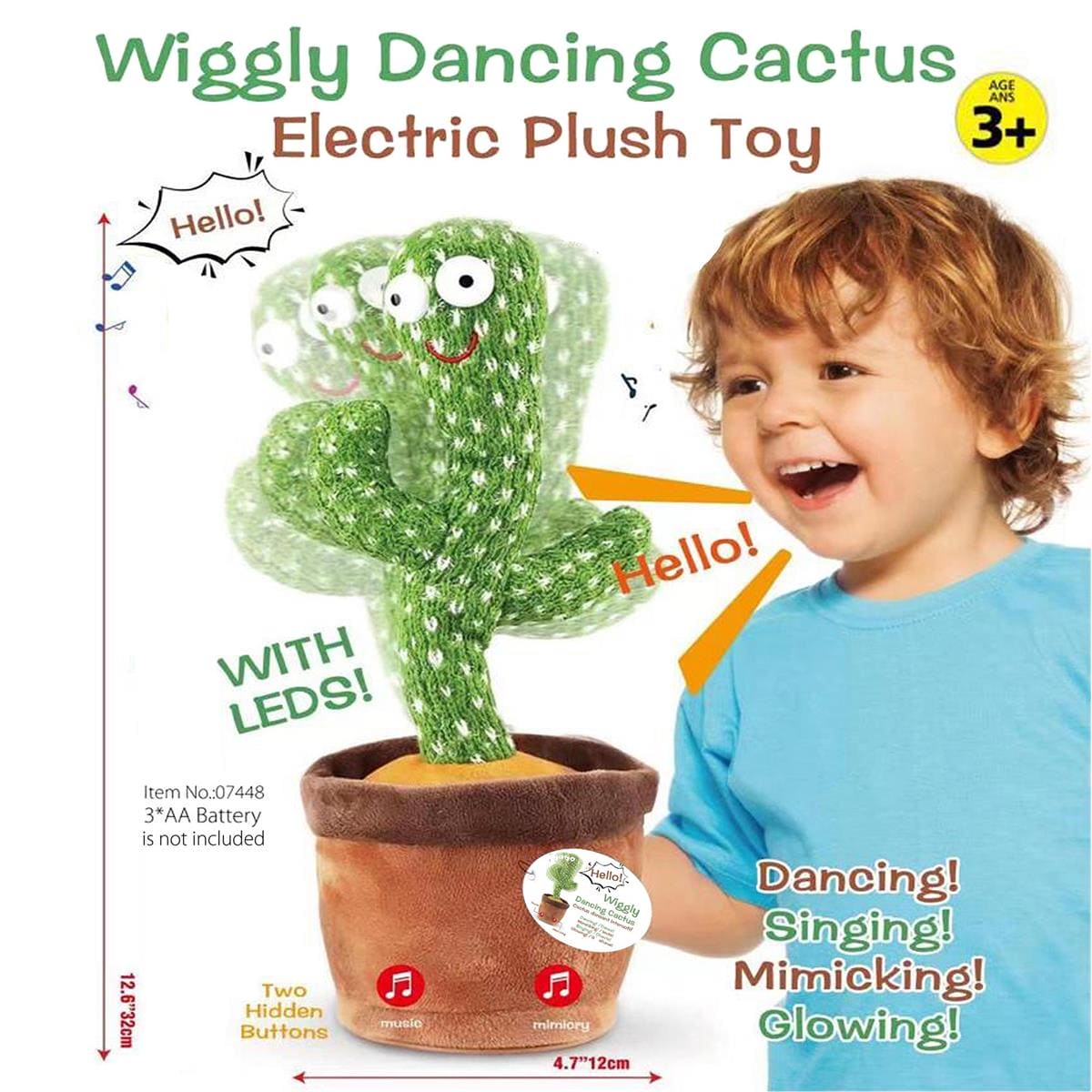 13" Wiggly Dancing Cactus, opp bag - Brantford Surplus