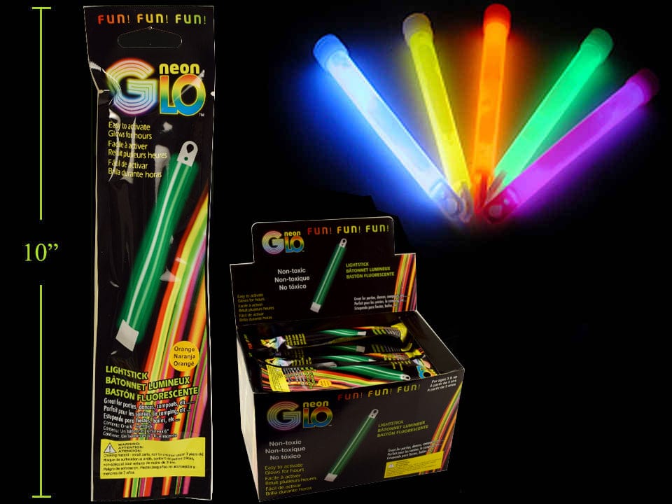 Neon Glo 6" Light Stick & Necklace, 5 col., foil pack - Brantford Surplus