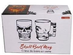 Mug Beer 550ml.Skull 2 pcs.Glass