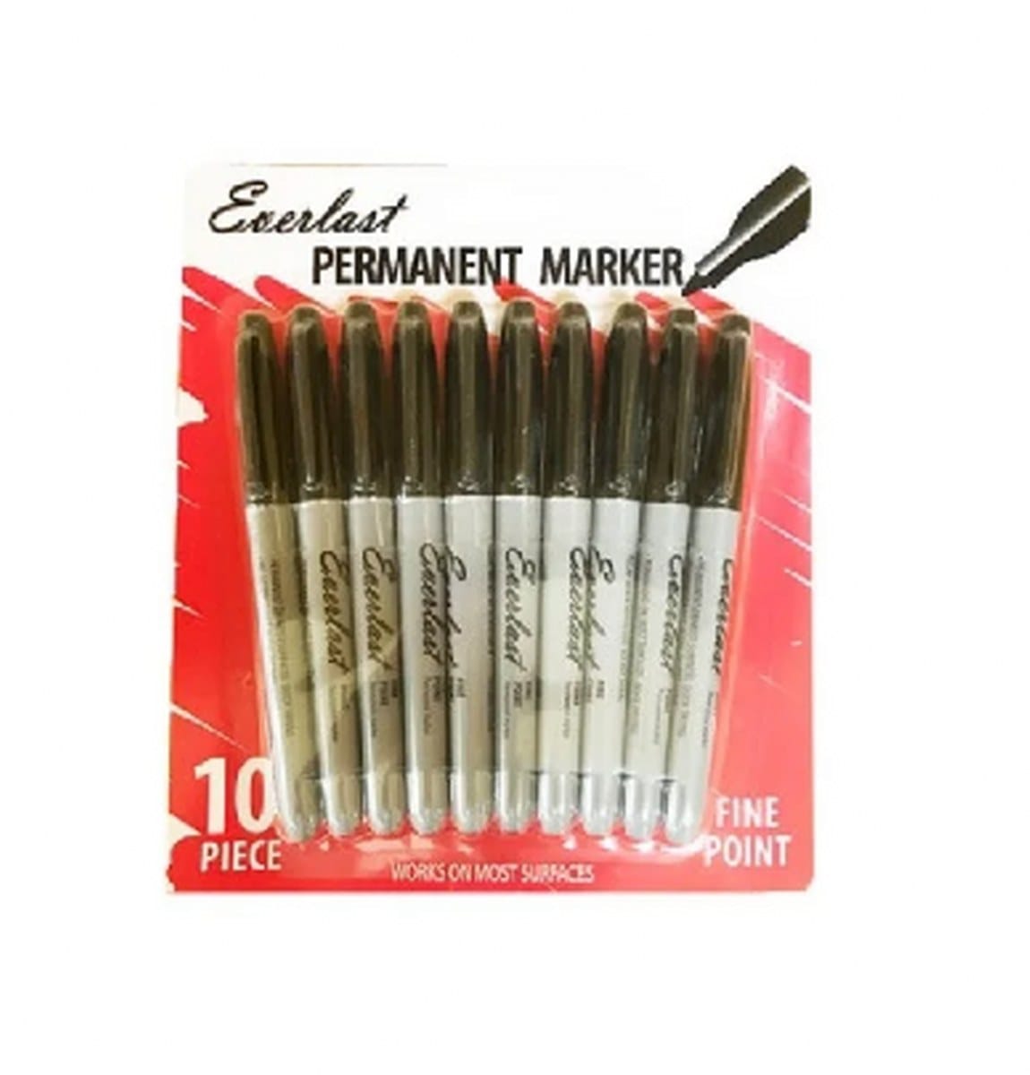 Marker 10 Pk Black Permanent Fine Point - Brantford Surplus