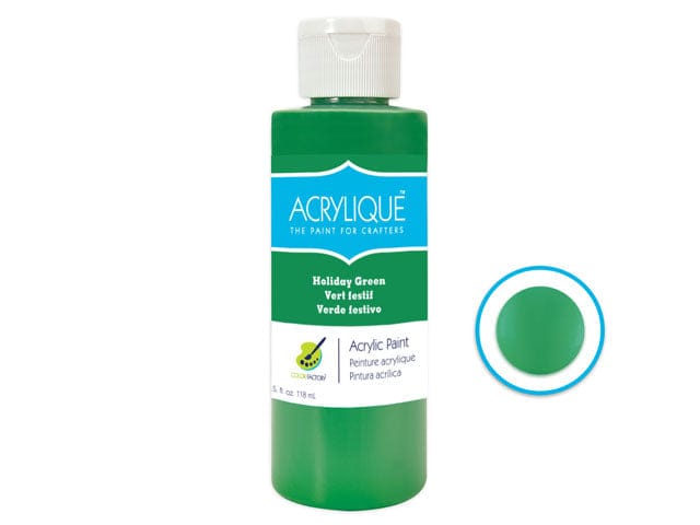 095 HOLIDAY GREEN Color Factory: 4oz Acrylique Paint for Crafter's - Brantford Surplus