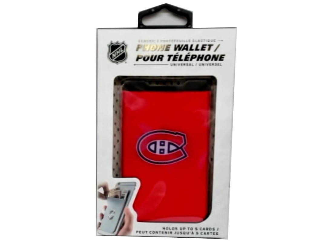 Elastic Phone Wallet Montreal Canadiens Adhesive Holds Up To 5 Cards - Brantford Surplus