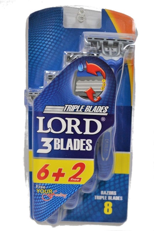 LORD3 8PK (6+2 FREE) TRIPLE BLADES RAZORS - Brantford Surplus