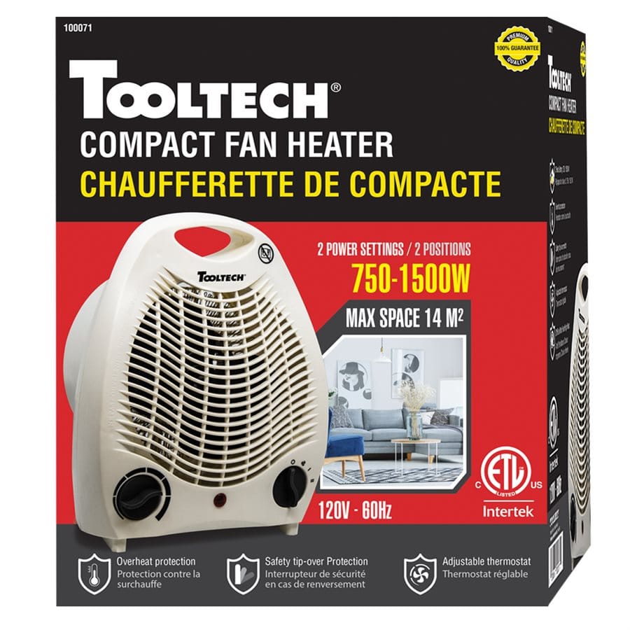 Compact Plastic Fan Heater 750-1500W(endcap) - Brantford Surplus