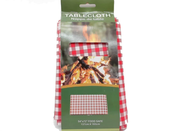 Vinyl tablecloth 54x72 inch 137x183cm red and white checkered