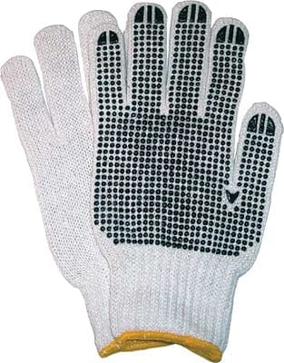 Glove knit blk dots yellow (M) - 1 dozen