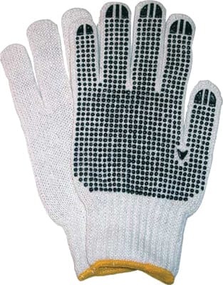 Glove knit blk dots yellow (M)