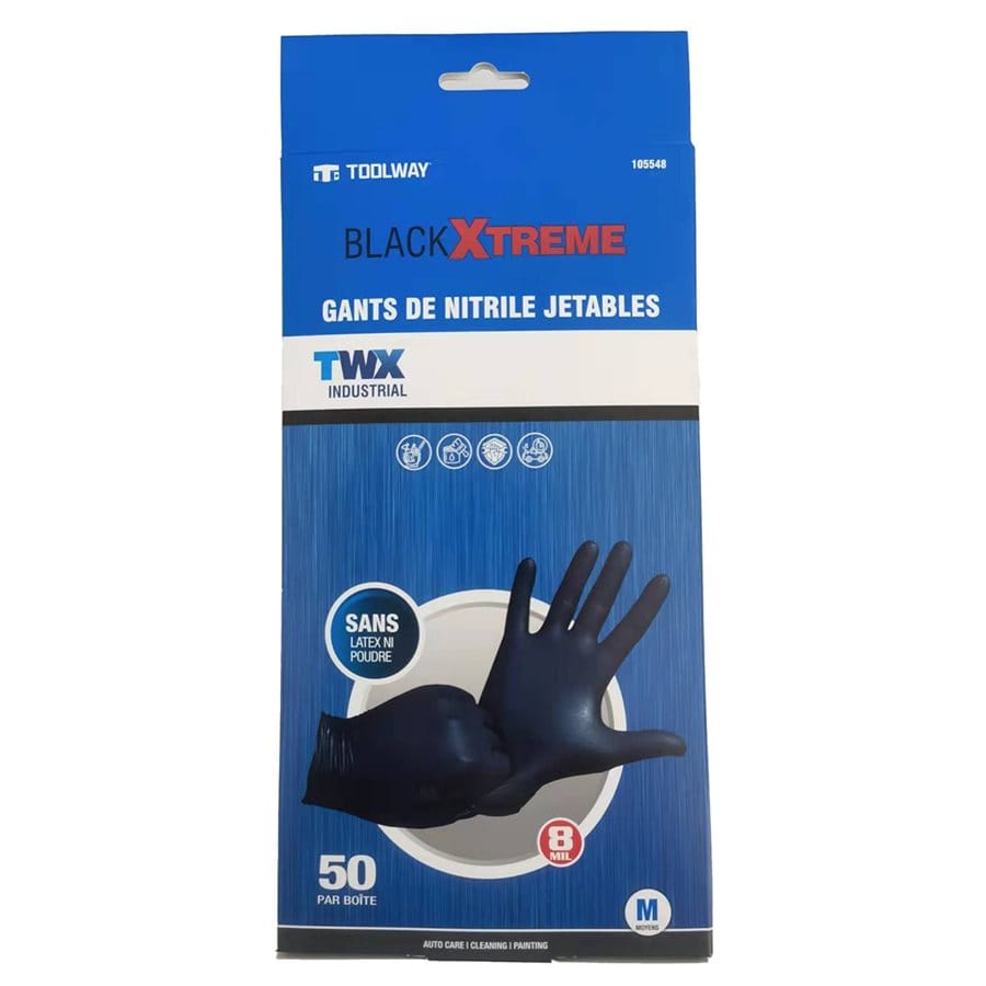 Glove disposable nitrile Medium 8 mil box of 50 - Brantford Surplus