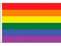 Flag Rainbow 3x5 foot polyester with metal grommets - Brantford Surplus