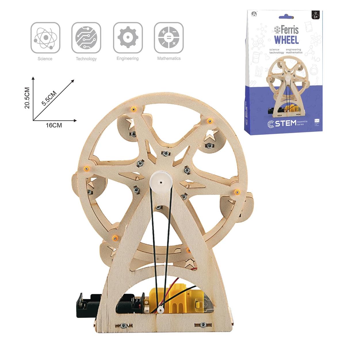 Stem Toy, Wooden Ferris Wheel, cbx (LD) - Brantford Surplus