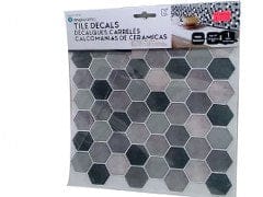 iDesign Wall Decal small hexagon Grey 10x10" - Brantford Surplus