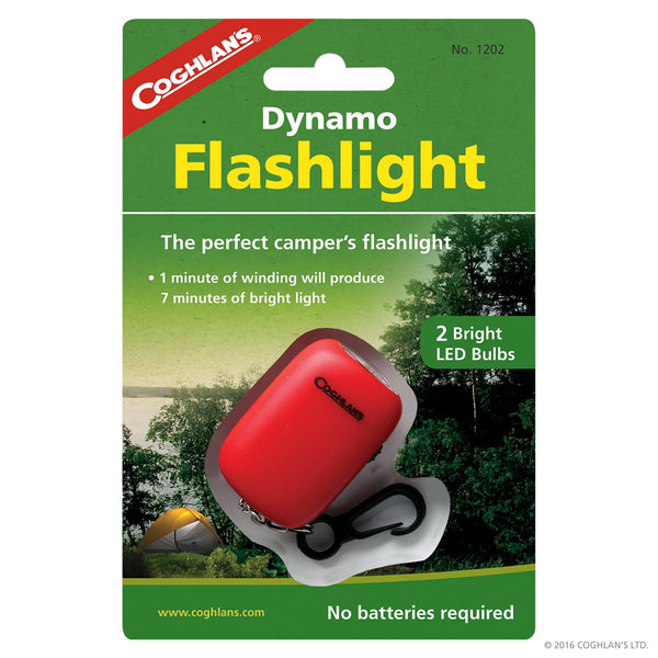 Flashlight - dynamo no batteries required crank to charge