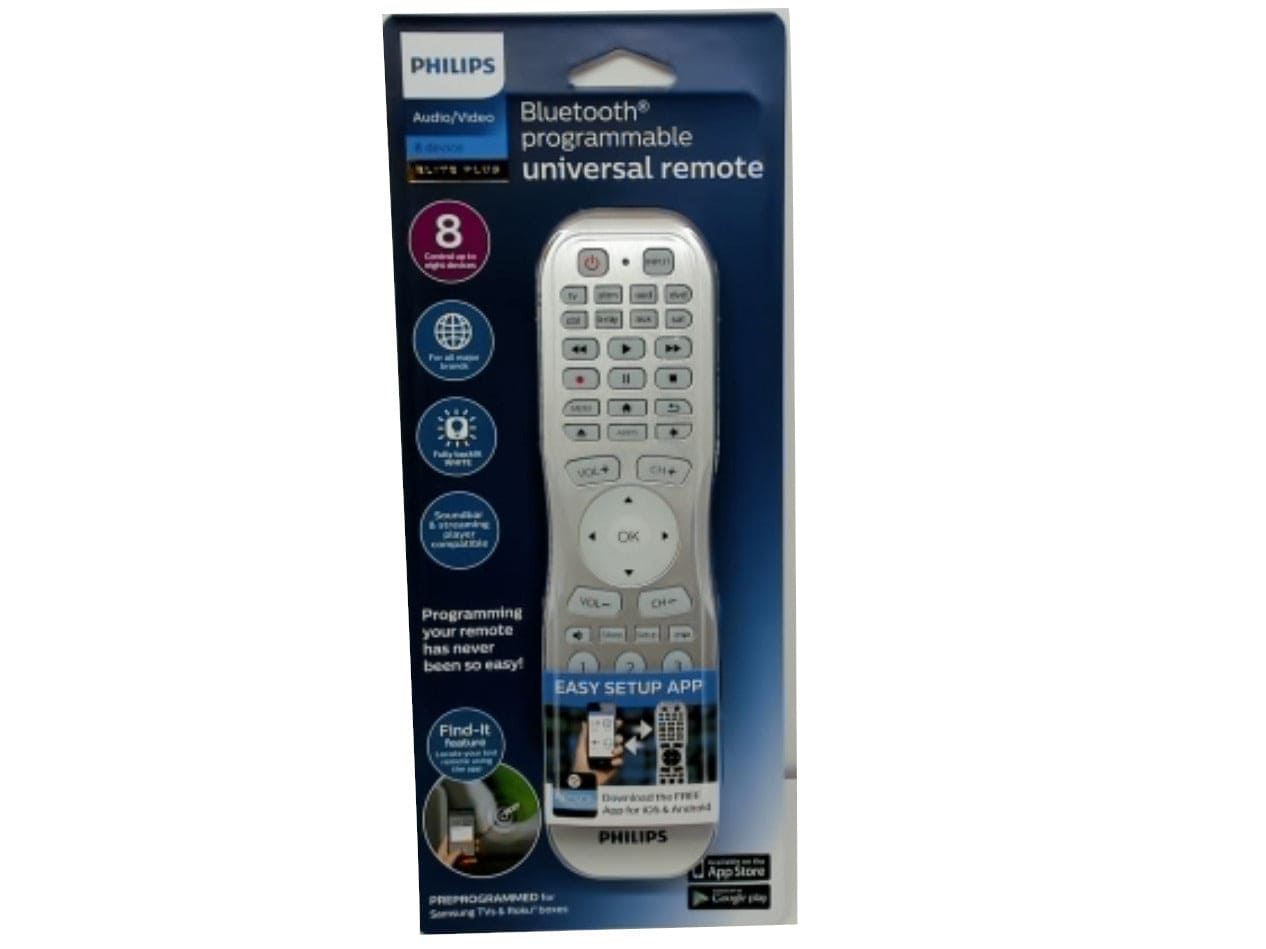 Universal Remote Bluetooth Programmable Up To 8 Devices Philips - Brantford Surplus