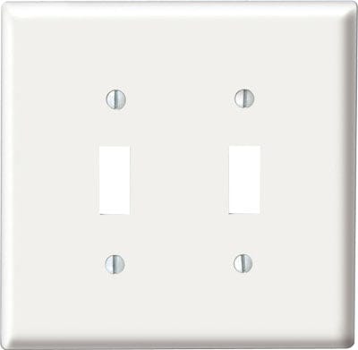 Wallplate switch 2 gang white for standard switches