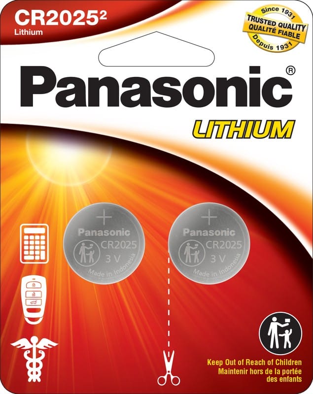 PANASONIC CR2025 2PK LITHIUM BATTERY - Brantford Surplus