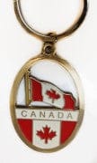 Key chain Canada oval cut flag