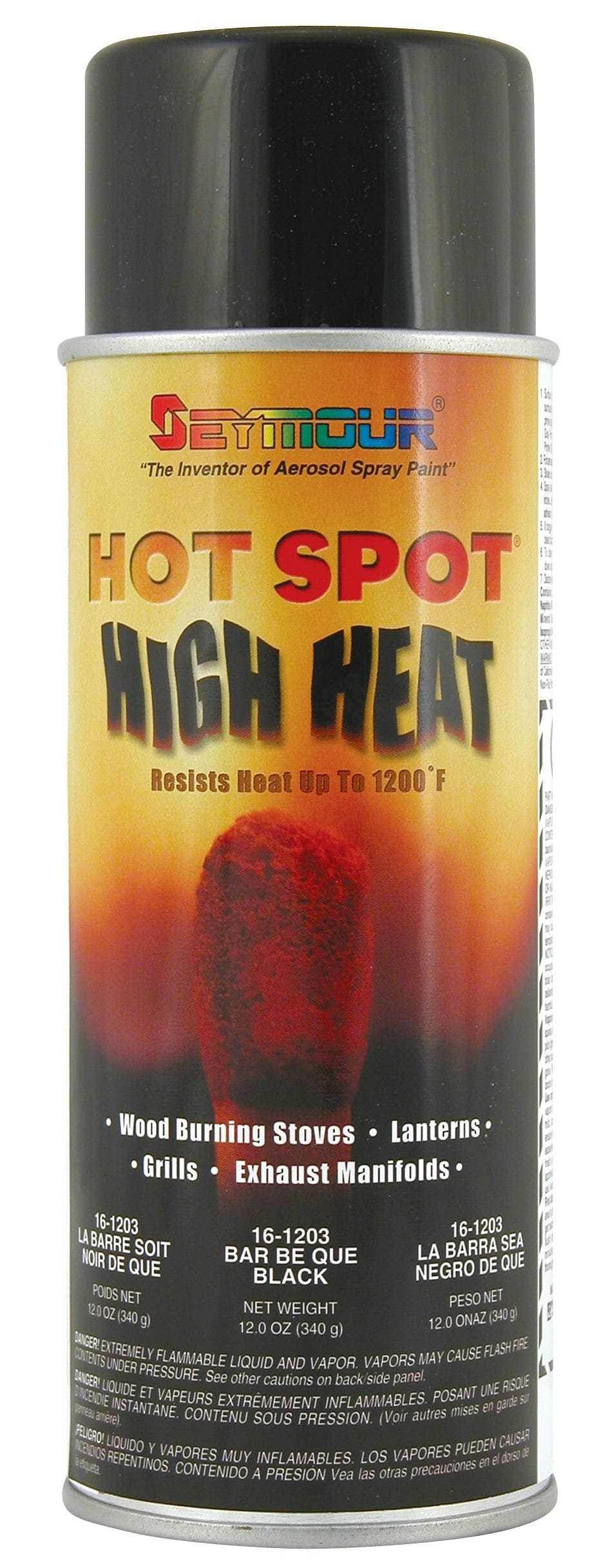 Seymour® - HOT SPOT™ High Temp (1200°F) Spray Paint - Bar Be Que Black - Brantford Surplus