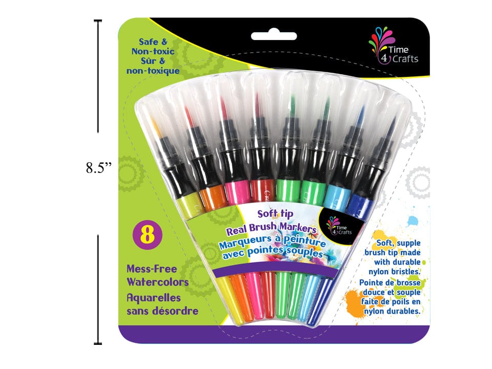 Time 4 Crafts,8 pcs Brush markers soft tip real brush - Brantford Surplus