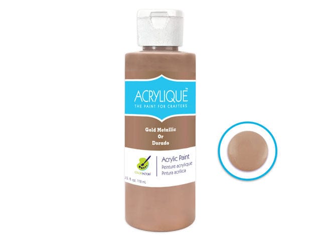 185 GOLD METALLIC Color Factory: 4oz Acrylique Paint for Crafter's - Brantford Surplus