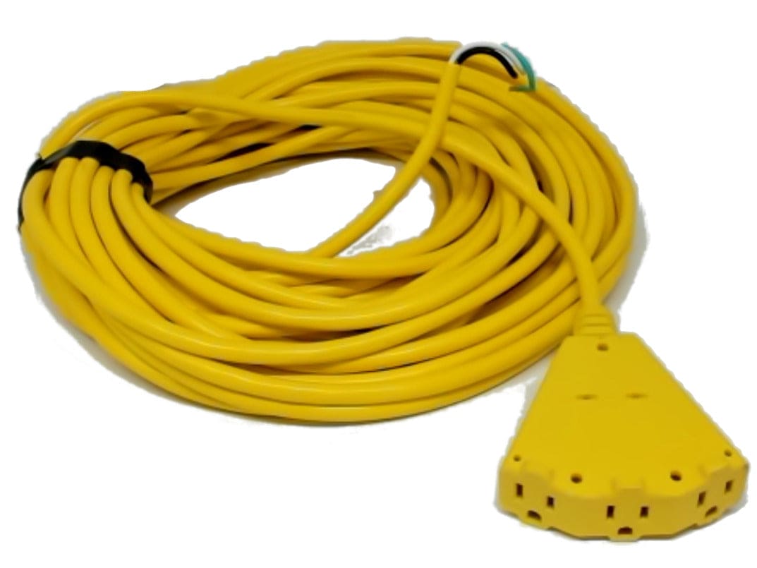 Extension Cord 20m 14/3 Sjtw 3 Way Plug Yellow (no Male End) - Brantford Surplus