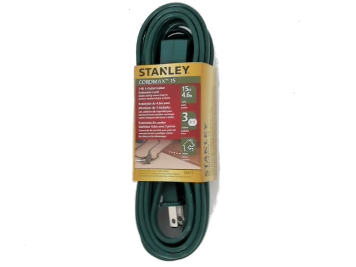 Extension Cord Indoor 15' 3 Outlet Green Stanley - Brantford Surplus