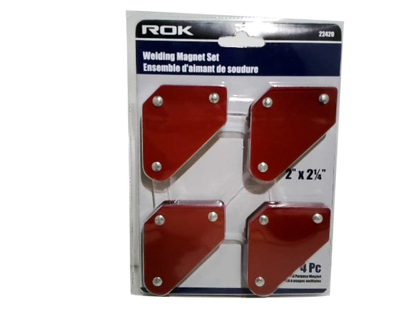Welding magnet set 4 pack - holds work at 45 90 and 135 degrees - 2x2.25"