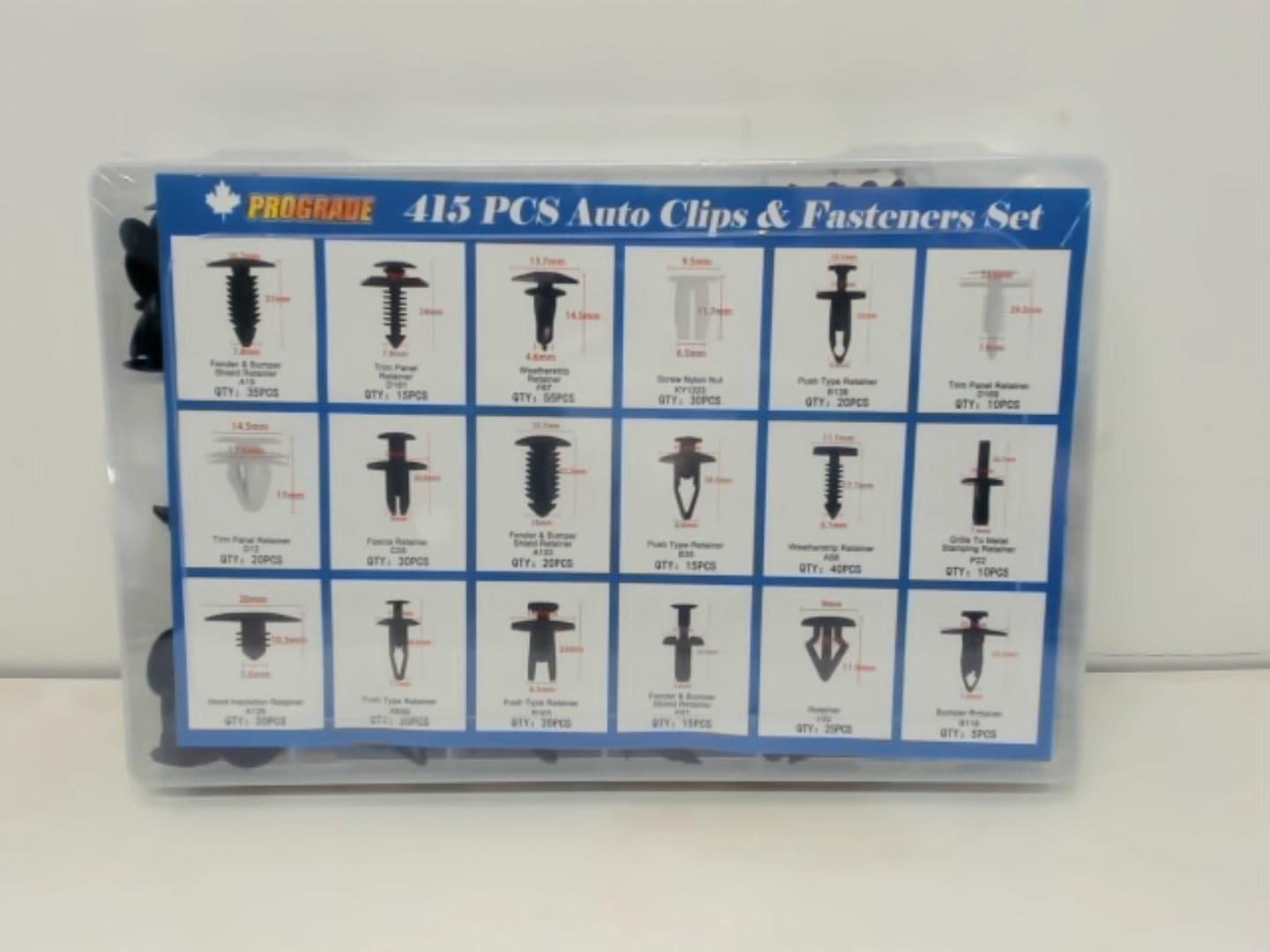 Auto Clips & Fasteners Set 415pcs. - Brantford Surplus