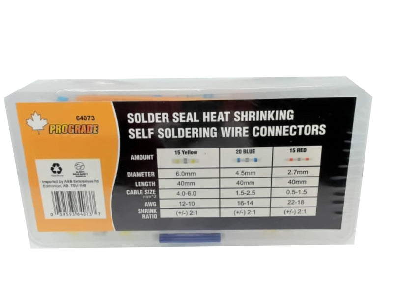 Solder Seal Heat Shrinking Self Soldering Wire Connectors 50pk Prograde