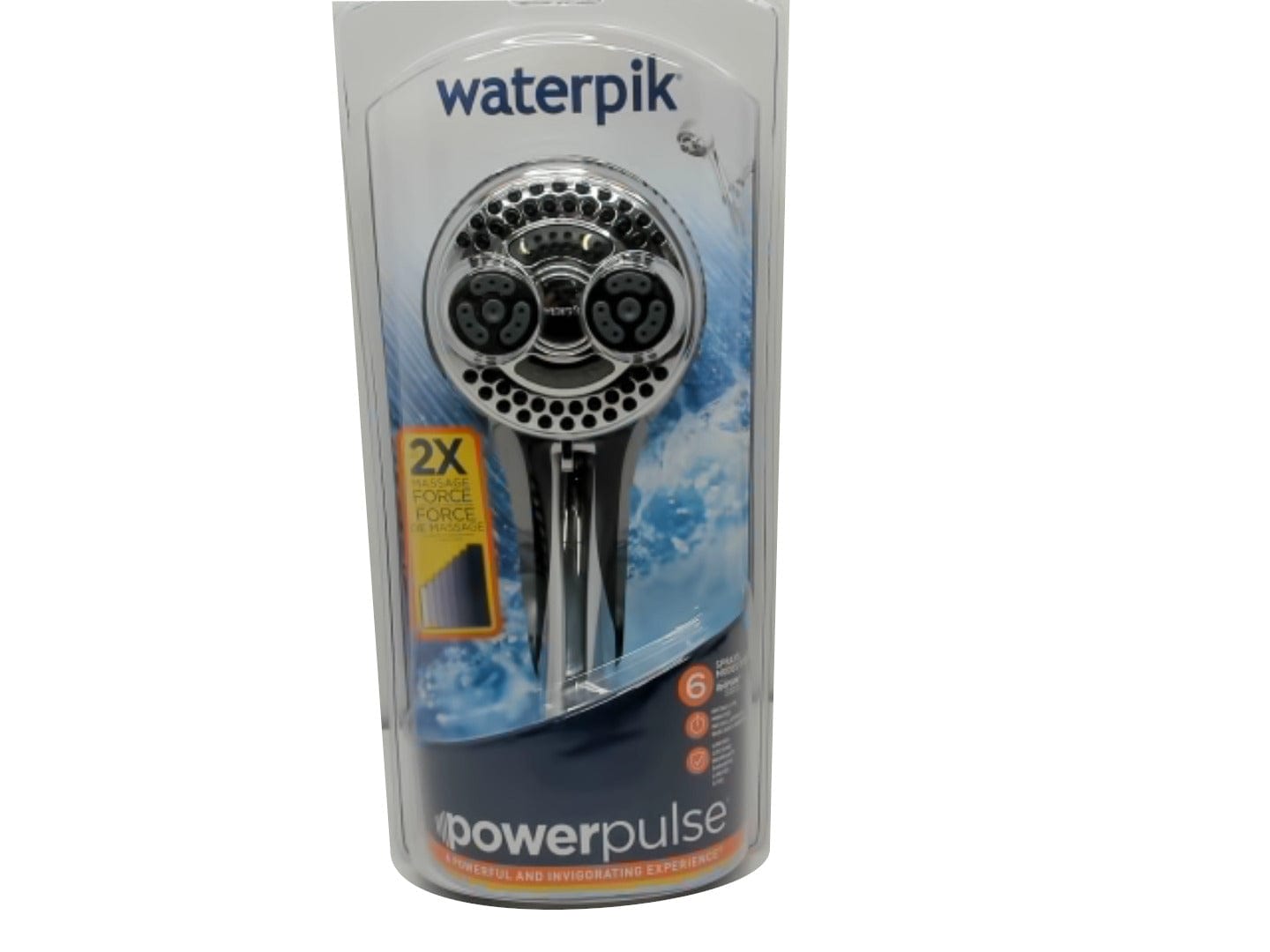 Shower Head Hand Held 2X Massage Force Twin Turbo Powerpulse Waterpik - Brantford Surplus