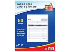 Invoice book 50 8.5x11 inch 50 carbonless triplicates
