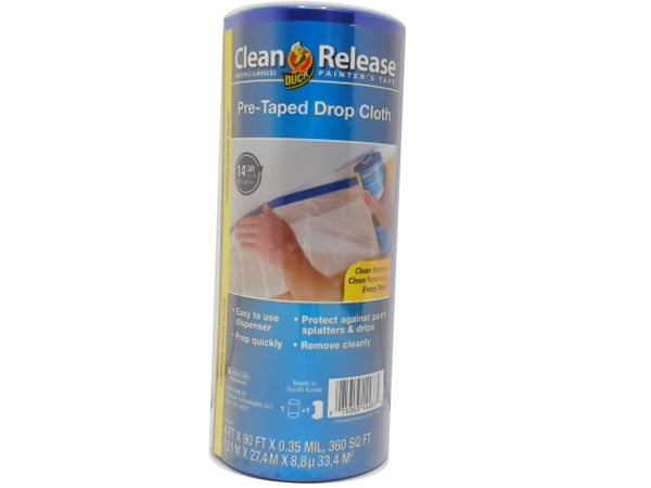 Drop Cloth Pre-Taped 4' x 90' Clean Release Duck