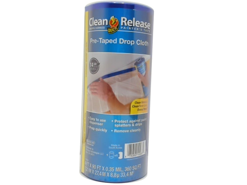 Drop Cloth Pre-Taped 4' x 90' Clean Release Duck