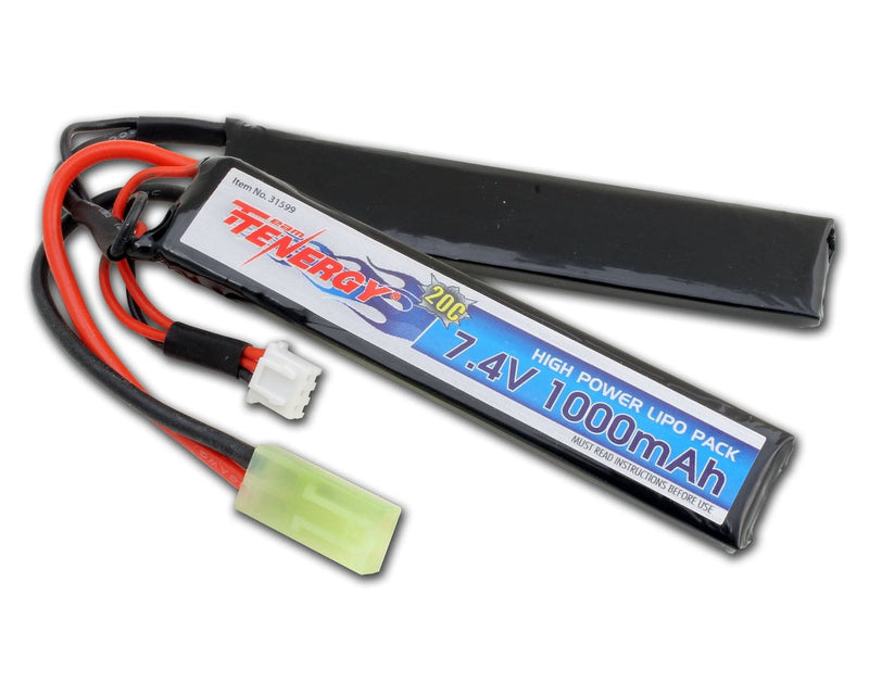 Tenergy Battery - LiPo 7.4V 1000mAh 20c Split Style