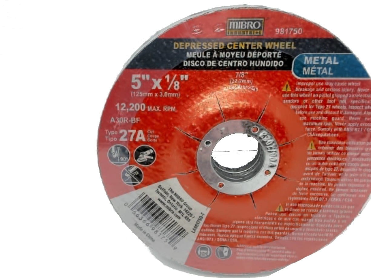 Depressed Center Wheel Cutter 5" X 1/8" Metal Mibro (5 For $7.99) - Brantford Surplus