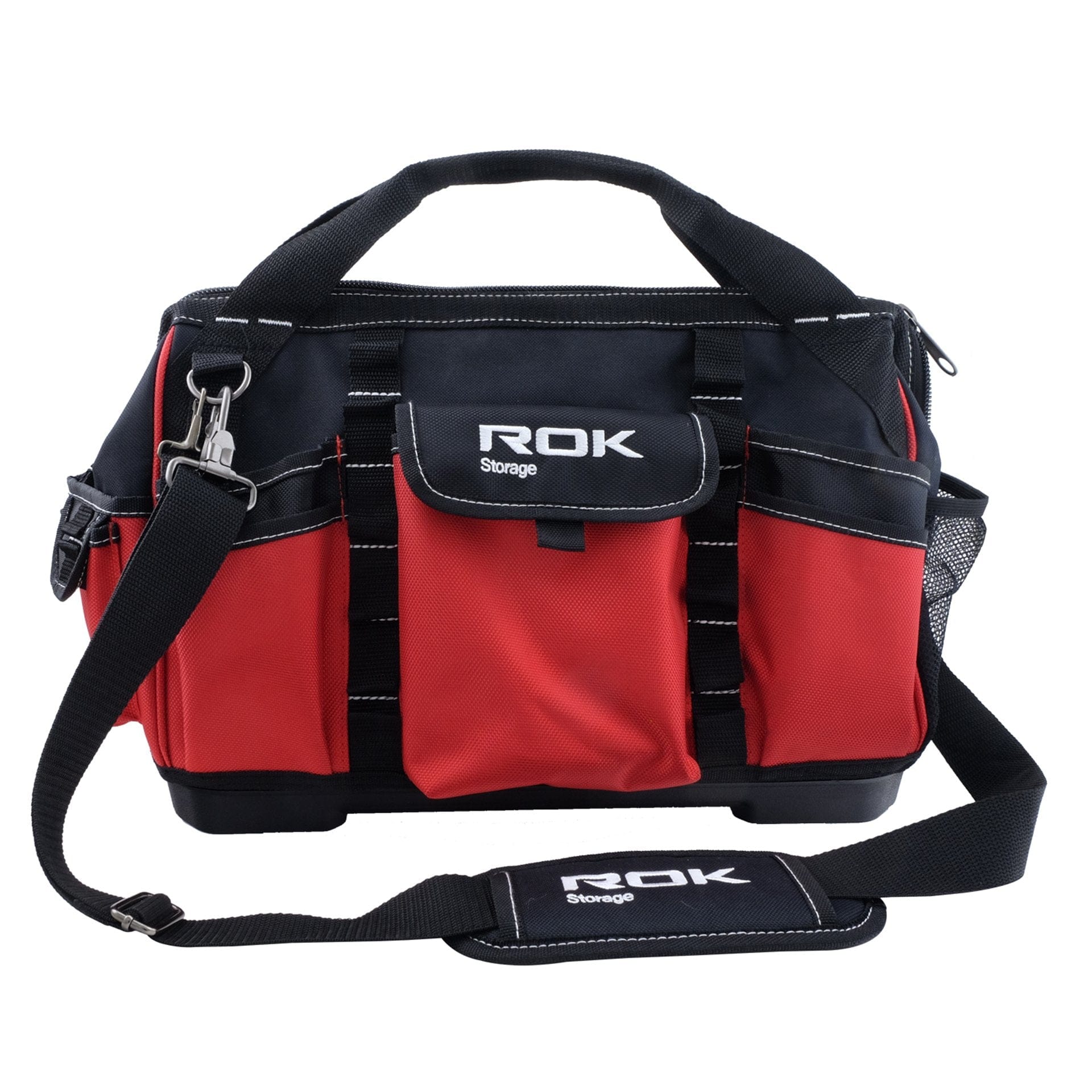 Tool bag 16 inch hard base with polyester sides - 15 exterior pockets, 12 interior - Brantford Surplus