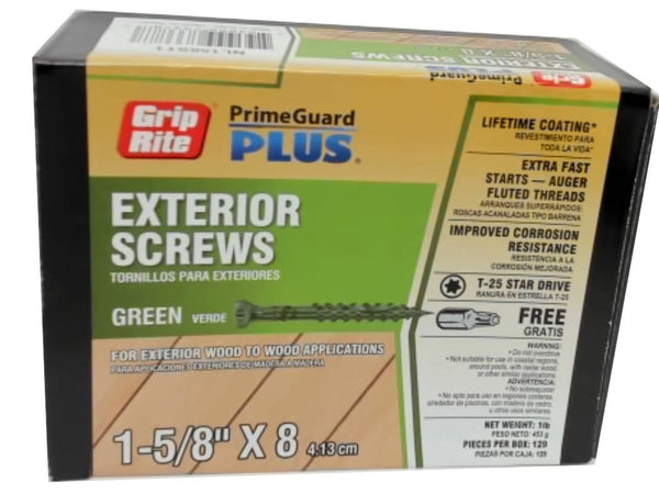 Exterior Screws 1-5/8" X 8 Green 1lb